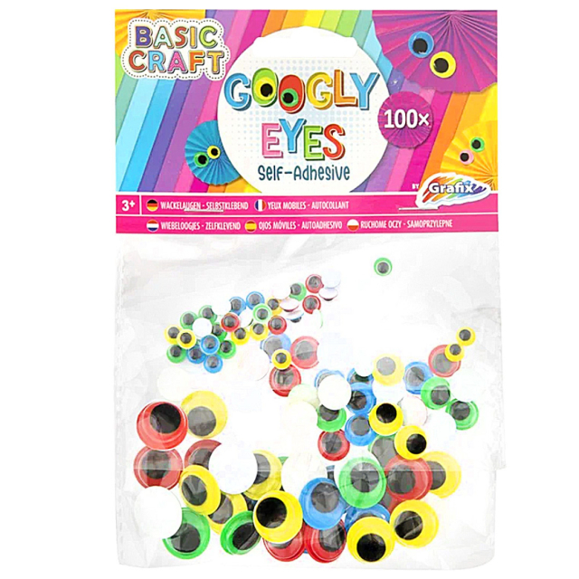 Googly Eyes Couleur 100-pack Adhésif