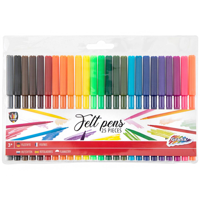 Stylos-feutres 25-set