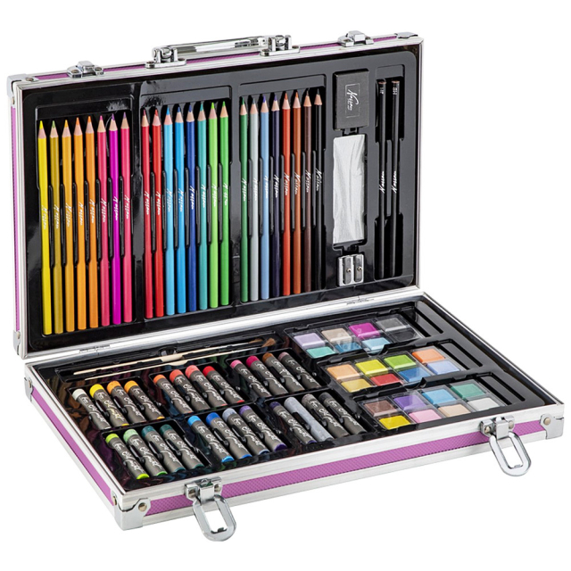 Acheter Kit de peinture acrylique 24 couleurs 12ml, Kit de peinture avec 7  pinceaux, Palette de couteaux, chevalet, éponges, fournitures d'art pour  adultes et enfants