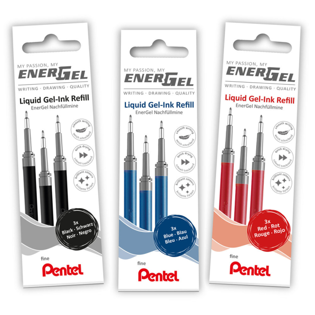 Refill Energel 0.5 Lot de 3 Noir dans le groupe Stylos / Accessoires Crayons / Cartouches et Recharges chez Pen Store (129519)