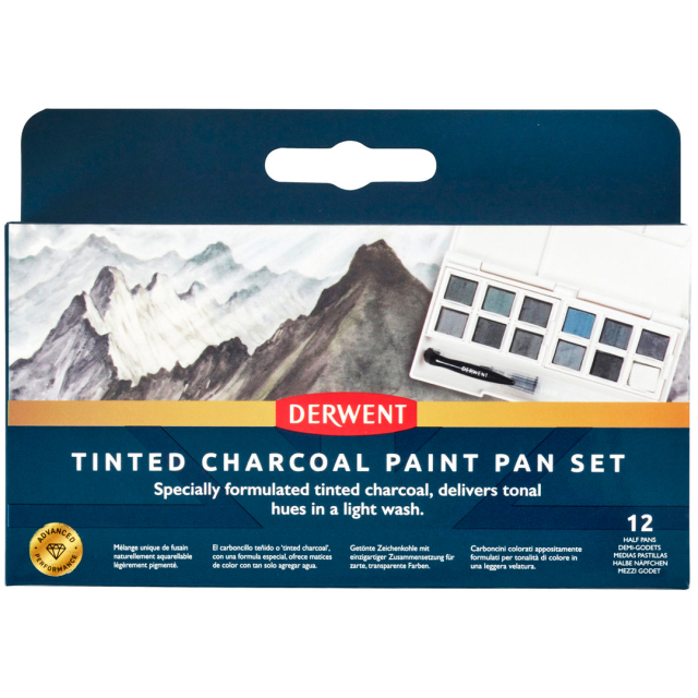 Tinted Charcoal Paint Pan Set 12 demi-godets