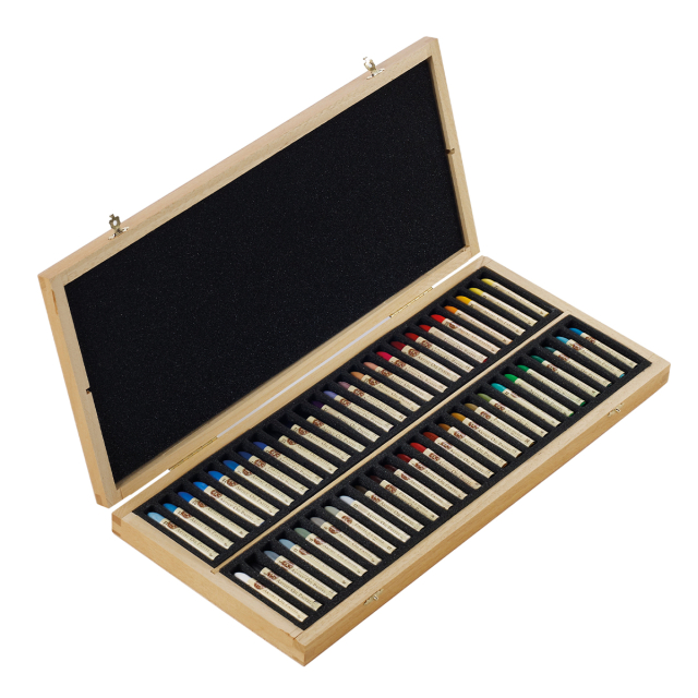Pastel à l'huile 5ml Ensemble de 50 Boite en bois