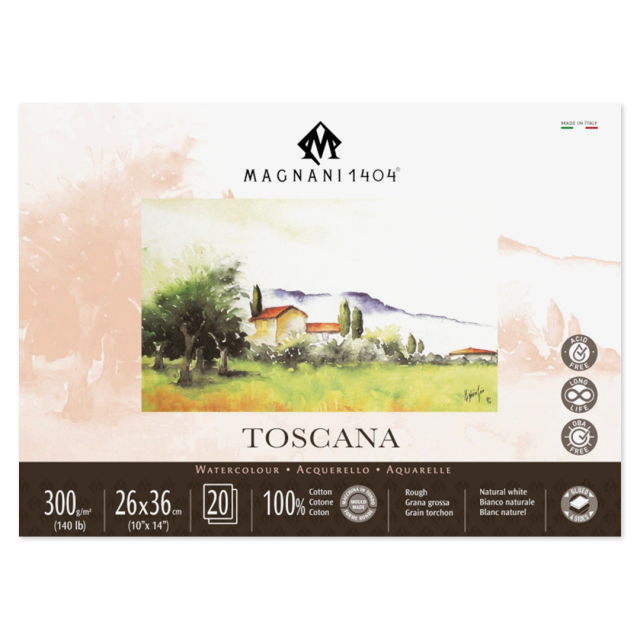 Bloc Aquarelle Toscana 100% Coton 300g 26x36cm 20 Sheets