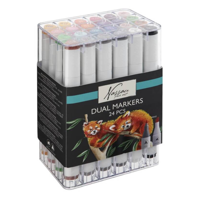 Dual-tip marqueur 24-set