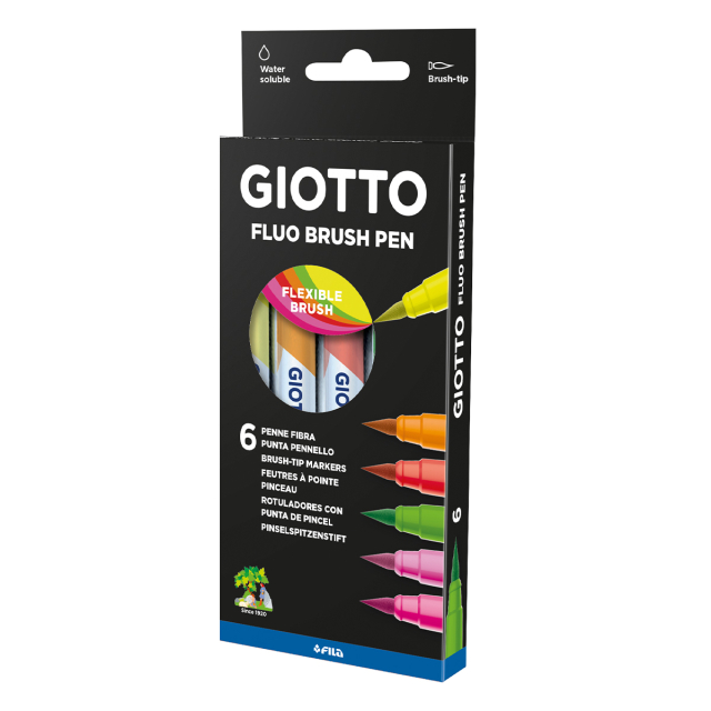 Turbo Soft Brush Pen Fluo ensemble de 6