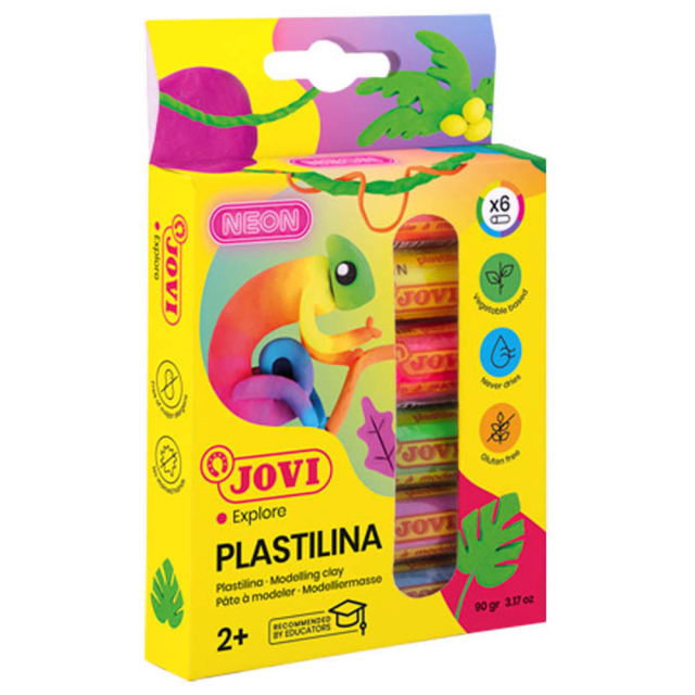 Plastilina Pâte à modeler ensemble de 6 Neon 15 g