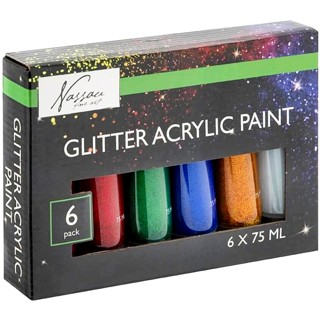 Peinture Acrylique 75ml Glitter 6-set