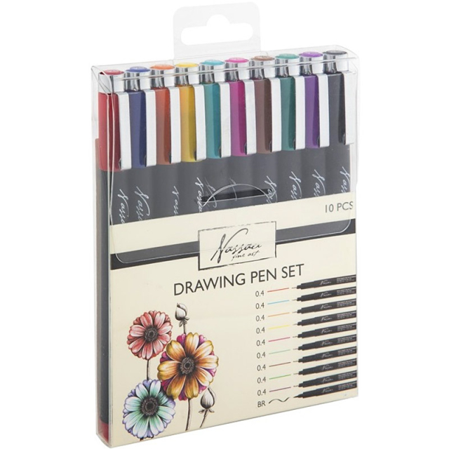 Set de 10 Pigment Feutres Fineliner Colour