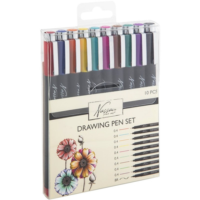 Set de 10 Pigment Feutres Fineliner Colour