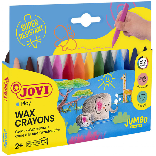 Craies de cire Jumbo Easy Grip Lot de 12 (2 ans+)