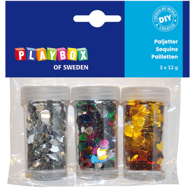 Paillettes 3 x coeurs 12 g