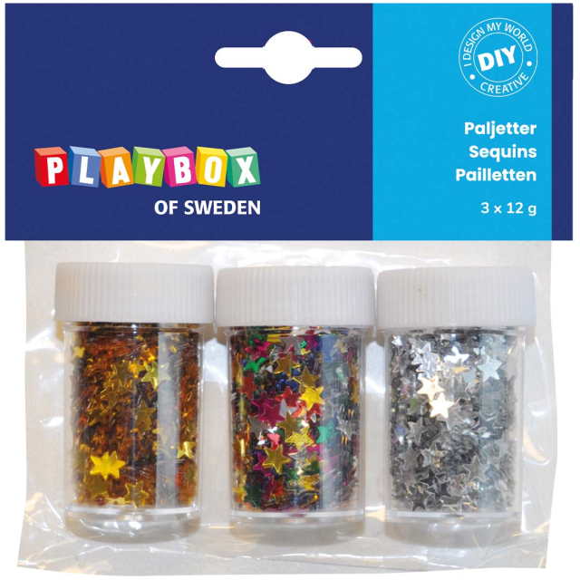 Paillettes 3 x étoiles 12 g