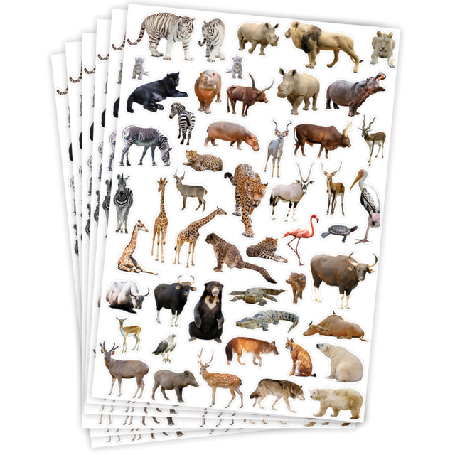 Stickers animaux sauvages 6 filles