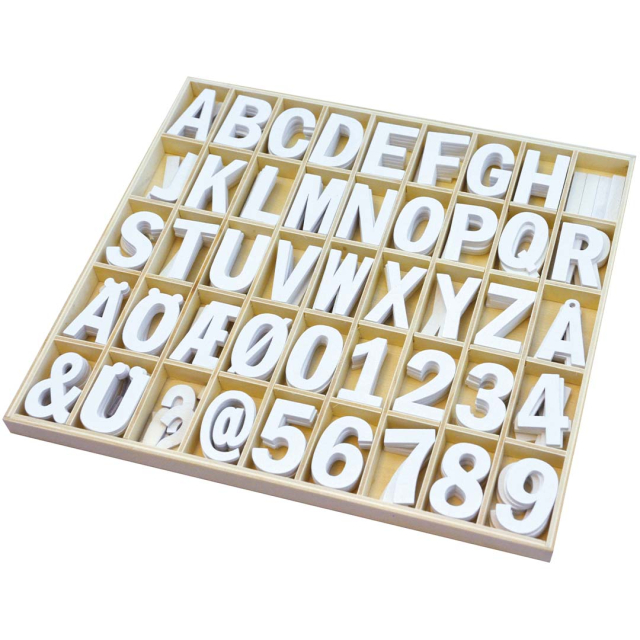 Lettres et chiffres en bois 250 pièces