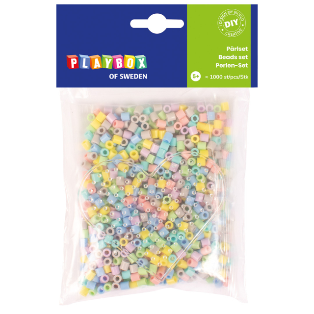 Tube Beads Heart 1000 pcs Pastel