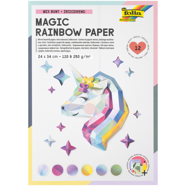 Papier/carton à couleur changeante Magic Rainbow 12 feuilles