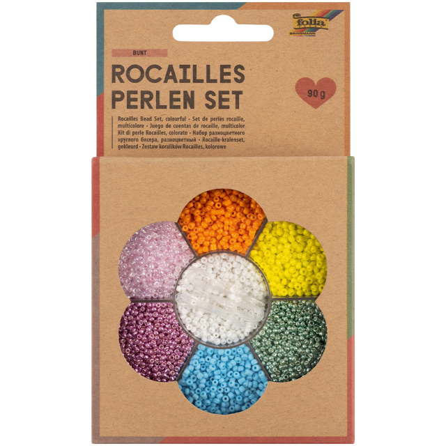 Ensemble de perles Rocailles couleurs mélangées