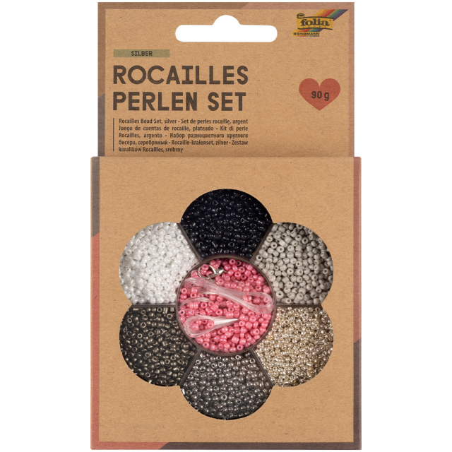 Ensemble de perles Rocailles Argent