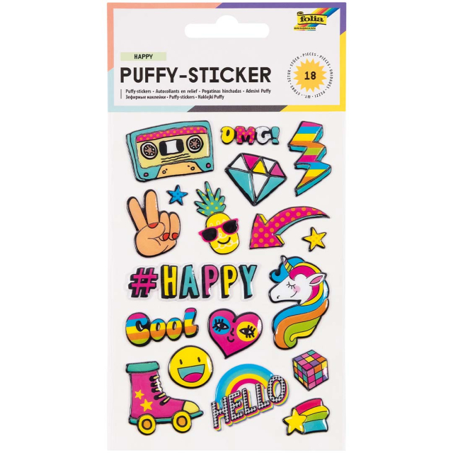 Stickers souples 3D Heureux 1 feuille