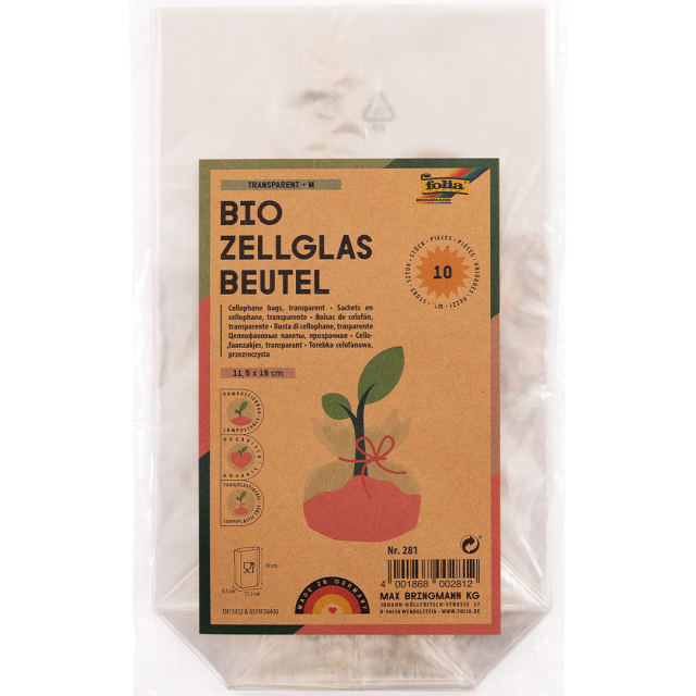 Sachets de cellophane biodégradables Taille M lot de 10