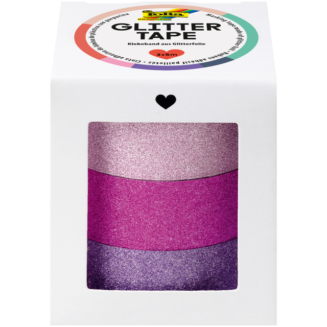 Ruban adhésif pailleté Lilas lot de 3