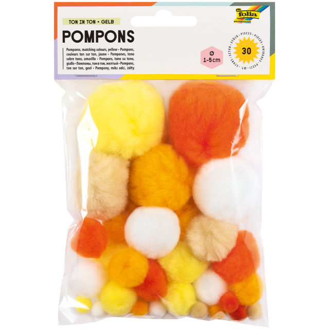 Pompons Jaune lot de 30