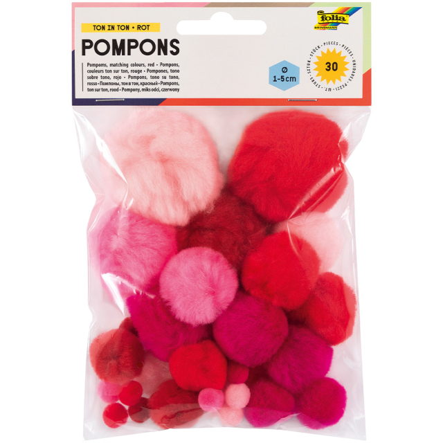 Pompons Rouge lot de 30