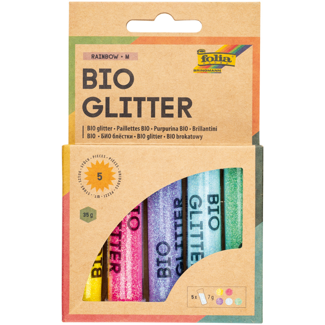 Mélange de paillettes bio Arc-en-ciel lot de 5