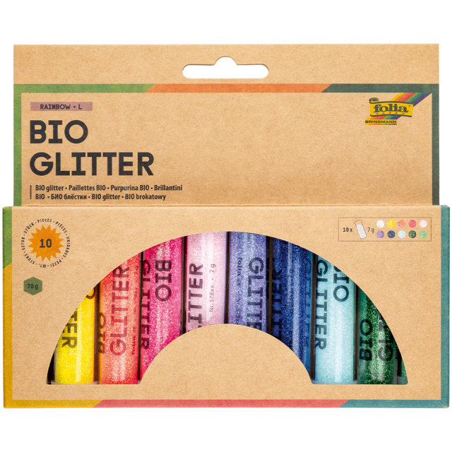Mélange de paillettes bio Arc-en-ciel lot de 10