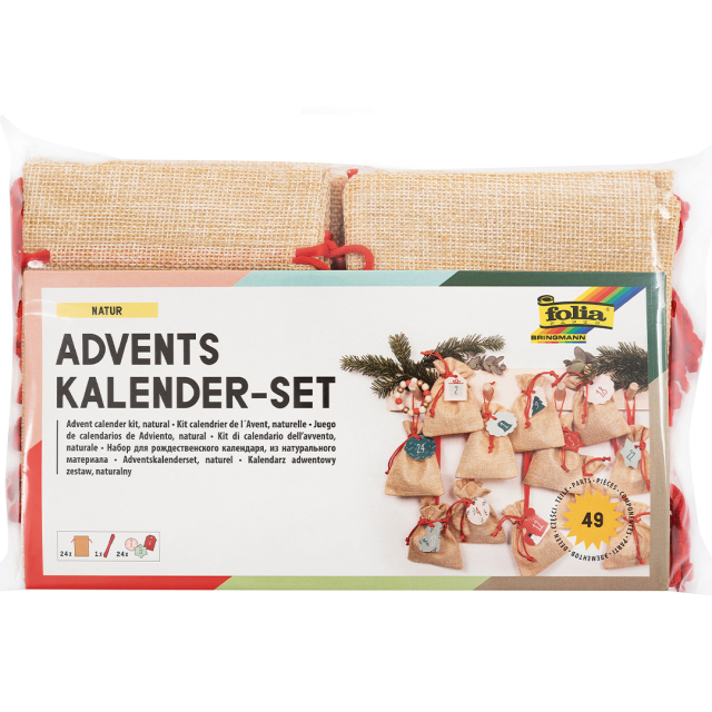 Calendrier de l'Avent Sacs de jute 24 pièces