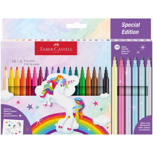 Stylos à pointe feutrée Unicorn Special Edition Lot de 24 (3 ans +)