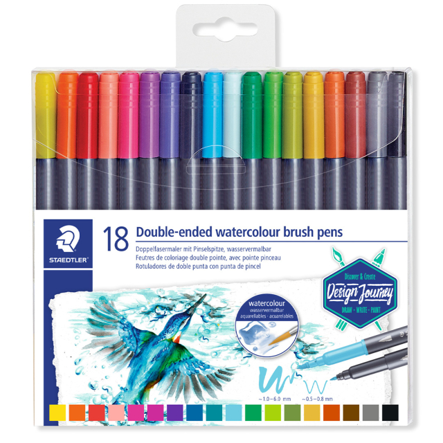 Stylo pinceau Aquarelle Twin-tip 18-set