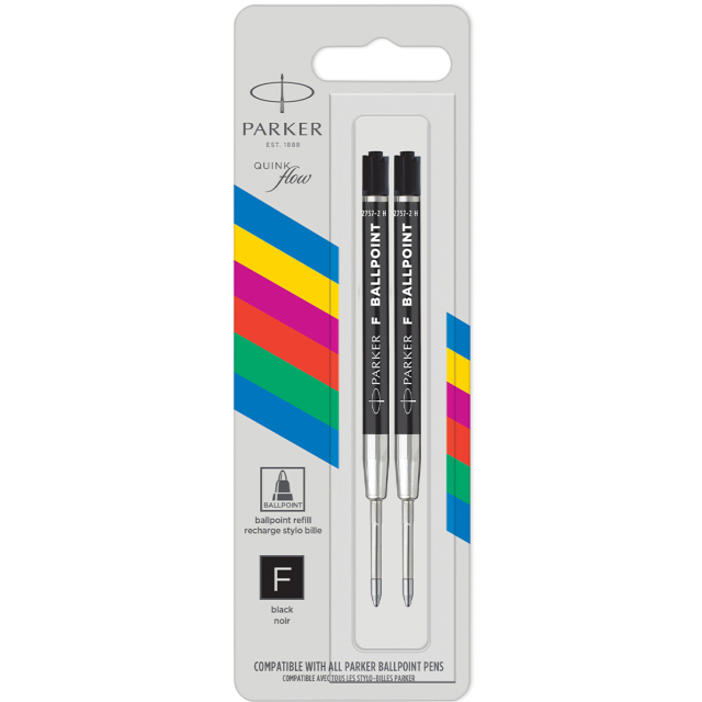 Ballpoint refill QuinkFlow Economy 2-pack Medium Black dans le groupe Stylos / Accessoires Crayons / Cartouches et Recharges chez Pen Store (131998)