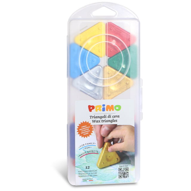 Crayons de cire Triangles Lot de 12 Basic + Or/Argent