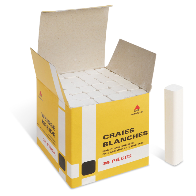 Craies pour Tableaux  Ensemble de 36 Jumbo Blanc
