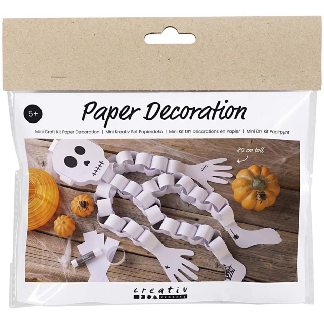 Mini kit de bricolage décoration papier Squelette (5 ans+)