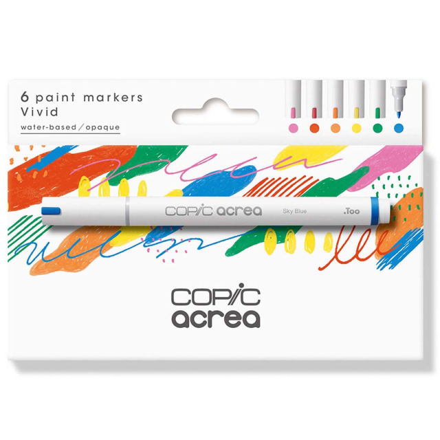 Acrea Paint Marker Lot de 6 Vivid Colours
