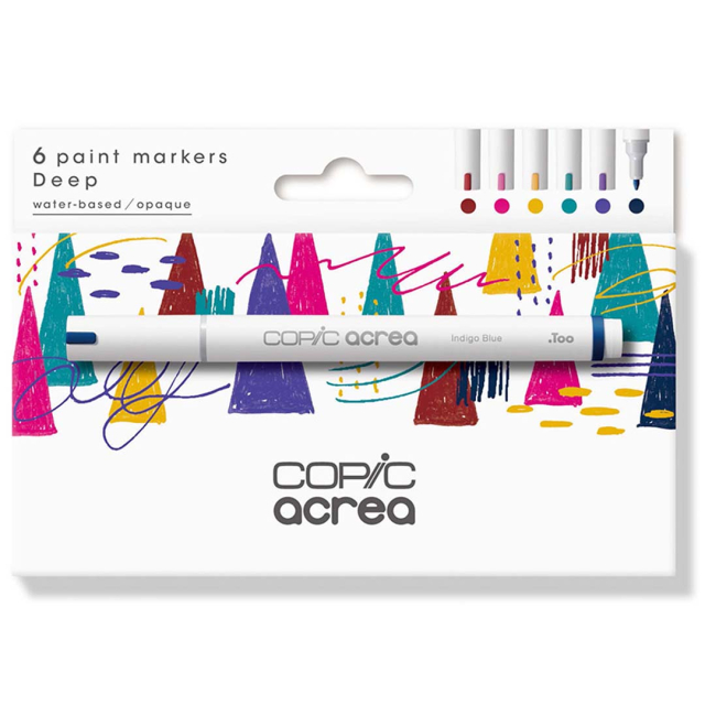 Acrea Paint Marker Lot de 6 Deep Colours