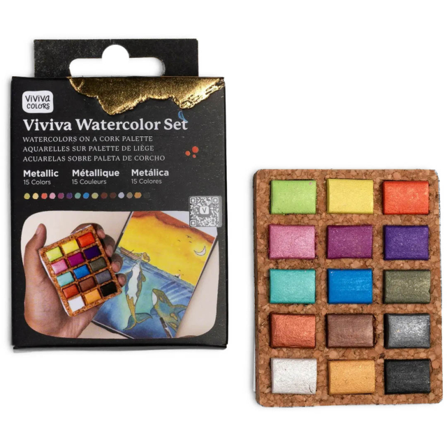 Peinture Aquarelle Metallic 15 couleurs