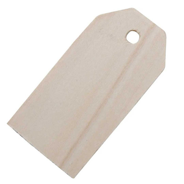 Etiquette cadeau en bois Manilla 3x6 cm paquet de 10