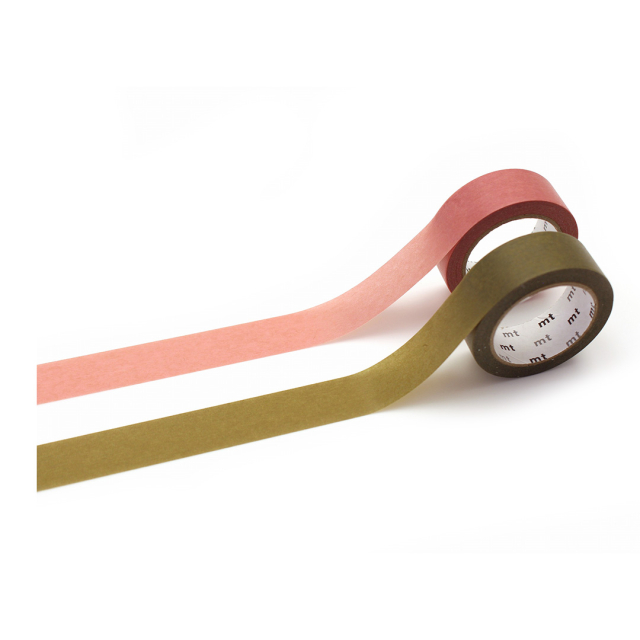 Washi-band Rose pink × uguisu Lot de 2