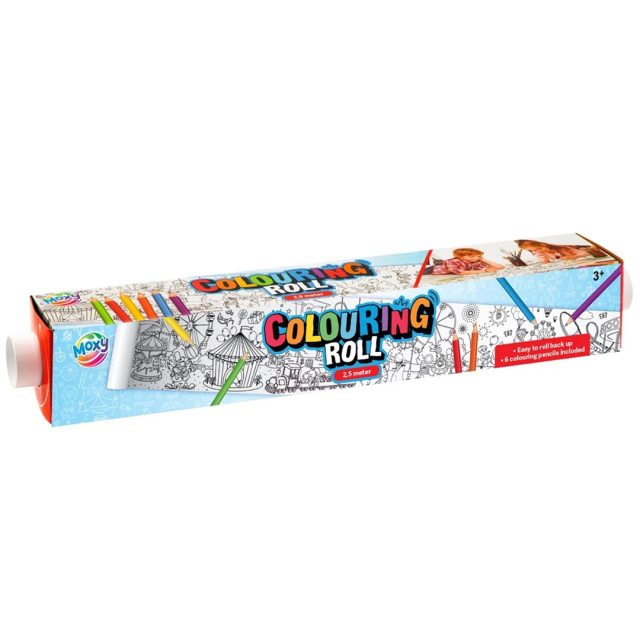 Rouleau papier à colorier + crayons de couleur Fête foraine 2,5 m