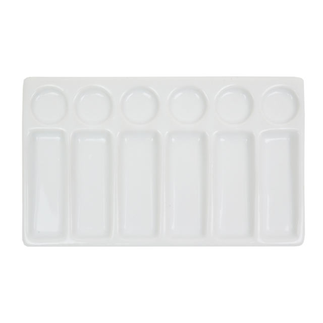 Artists palette rectangulaire en porcelaine 20x12 cm