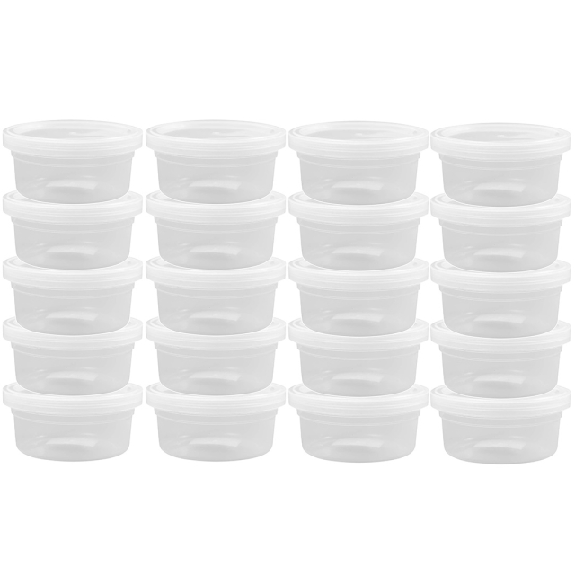 Pot en plastique avec couvercle 125ml 20-pack