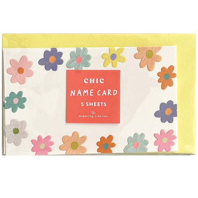 Cartes avec enveloppes paquet de 5 Fleurs
