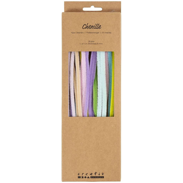 Fil chenile 30 cm paquet de 25 Couleurs pastel