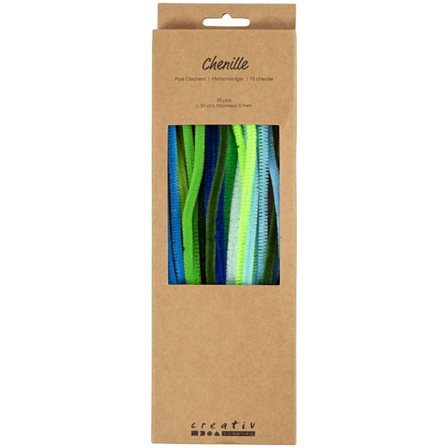 Fil chenile 30 cm paquet de 25 Mélange de couleurs sarcelle