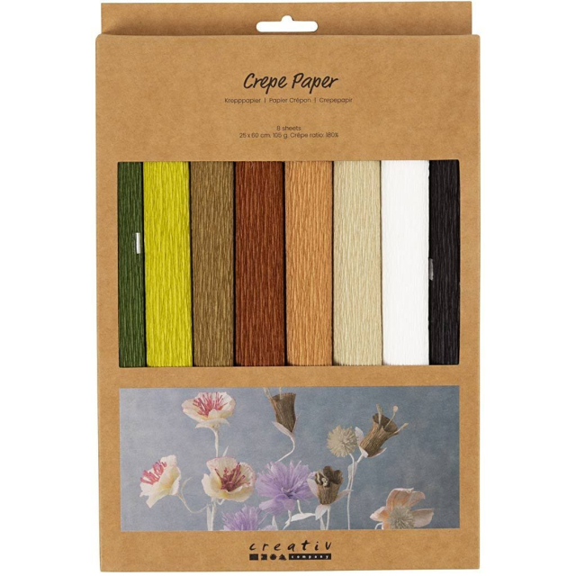 Papier Crépon Couleurs nature 8 Filles