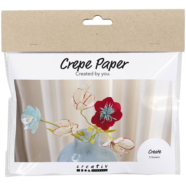 DIY-kit Fleurs en papier crêpé Set 1