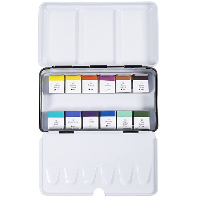 Peinture aquarelle 12 demi-godets